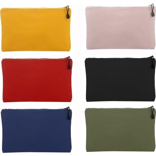 Bright Creations 6 - pack Canvas Tool Pouch Zipper Bags - Color Cotton Tools Bag 11.5 x 7 inches