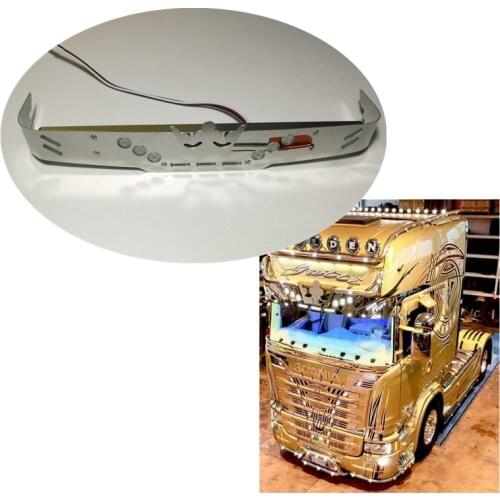 Tamiya Rc Truck Metal "Crown“ Sun Visor Led Lights Bar For 1/14 Rc Car Tractor Toys SCANIA 470 R620 56323 R730 Diy Accessories