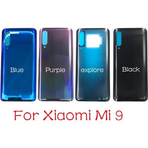 Replacement Glass Battery Back Cover For Xiaomi Mi 9 Mi9 Back Cover Rear Door Housing Case With glue