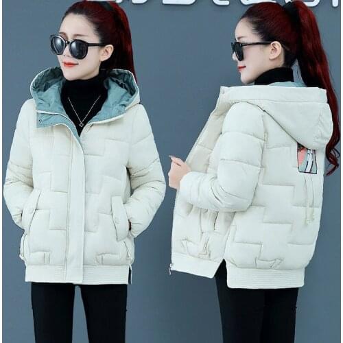 2021 Winter New Fashion Cotton-Padded Jacket Womens Hooded Parkas Girls Warm Coat Down Sustans Jackets Female short Outerwear