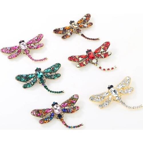 Women\s Fashion Dragonfly Crystal Brooch Lovely Rhinestone Scarf Pin Jewelry