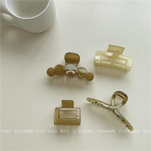 Elegant Women Large Hair Claws Crab Hair Clips Rectangle Acrylic Resin Acetate Leopard Print Geometric Hairpins Hair Accessories