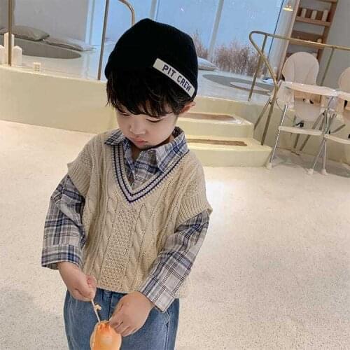 Autumn and winter Waistcoat Boys clothes Outerwear Vest childrens clothing Cotton Kids clothes Childrens Knitted vest
