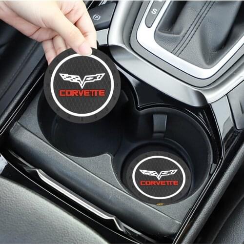 2pcs Car Coaster Silicone Epoxy Coaster Mat For Chevrolet corvette