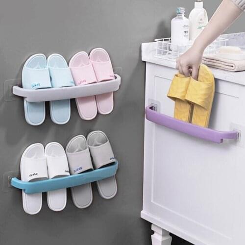2PCS Towel Rack Bathroom Hook Shoes Rack Toilet Wall-Mounted Kitchen Holder Kitchen Wipe Hanger Towel Holder Towel bar Organizer