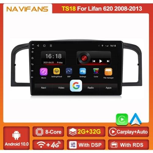 9" IPS 2 Din Android 11 Car Radio DSP Carplay 8core For Lifan 620/Solano 2008 2009 2010 2011-2015 GPS Navi Multimedia Stereo SWC