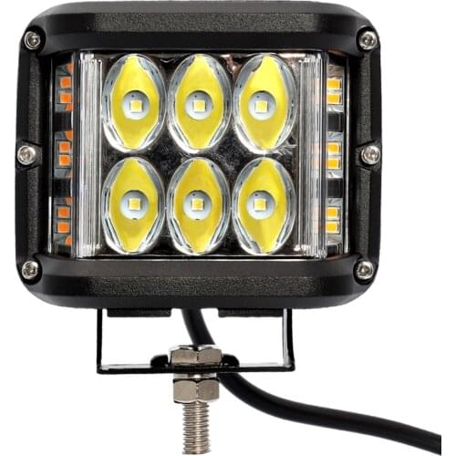 Car Truck 60W Work Light Bar Headlight Flash Lamp 12V 24V LED Work Light White Amber Driving Lamp IP67 6000LM Spraying Car Light