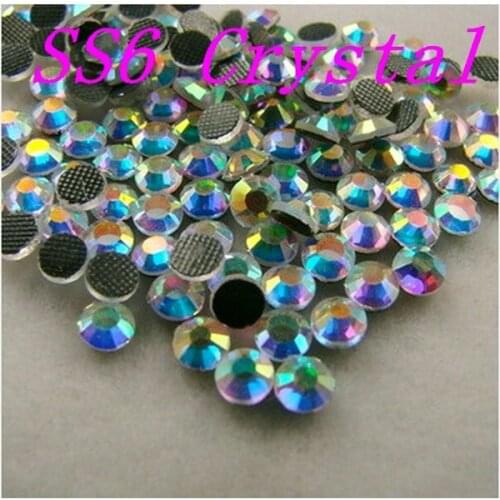 Ss6 BIg Discount ! Buy 5 Get 6 , Clear AB Crystal 1440 DMC HotFix FlatBack Rhinestones,DIY garment gliters crystals stones