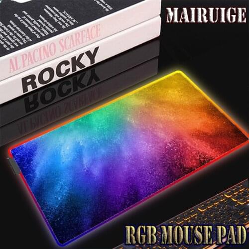Colorful Gradient Pattern RGB Mouse Pad Gamer PC Keyboard Pad Notebook Nonslip Desk Mat Computer LED Mousepad Gaming Accessories
