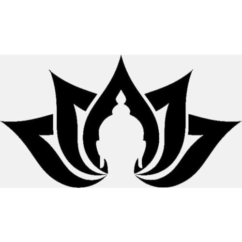 Lotus Flower Yoga Meditation Buddha Buddhism Car Stickers Creative Vinyl Decal Auto Accessories Black/Silver,14cm*8cm