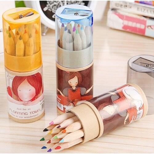 12 Colors Children Kids Drawing Pencil Student Writing Pen School Outdoor Painting Toy Set