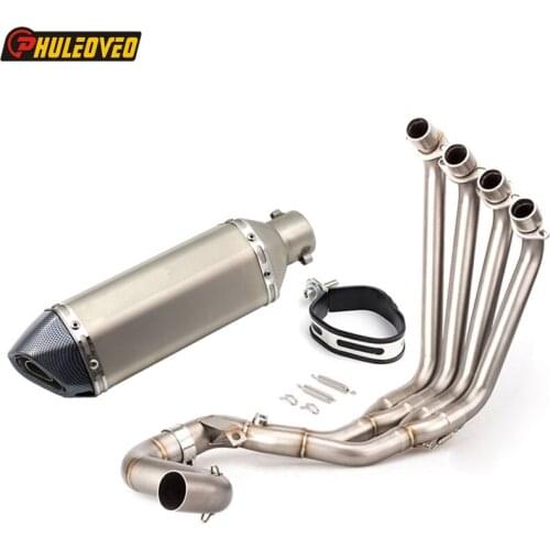 Motorcycle Exhaust Full System Header Link Pipe for CBR650 CBR650F CB650F 2014-2018 Front Pipe with Muffler Exhaust Escape Leak