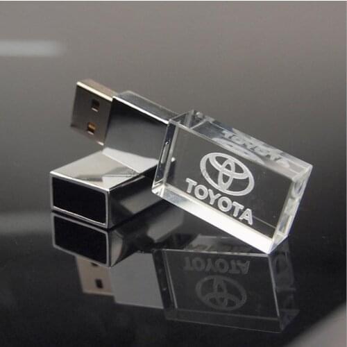 Custom Logo Transparent Crystal USB Flash Drive USB2.0 Pen Drive Exquisite Gift Free Logo