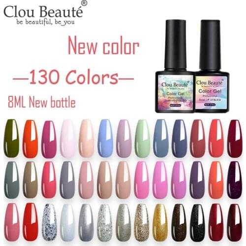 Clou Beaute New Bottle 130 Colors Polish Nail Gel 8 ML UV Varnish Paint Semi Permanent Nails Art Gel Lakiery Hybrydowe Lacquer