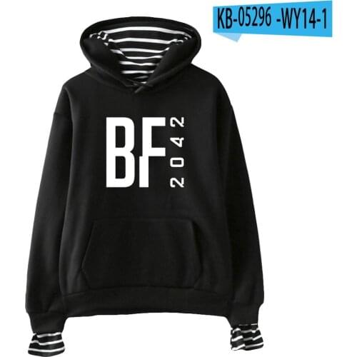 Trend Game 2021 Harajuku HIP HOP Battlefield 2042 2D Print Fake Two Pieces Hoodies Tops Women Sweatshirts K-pops Hooded Tops