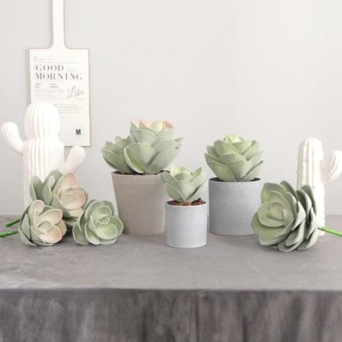 Indoor simulation succulent wall decoration fake flower pot plant home desktop decoration Artificial Succulent eva lotus flower