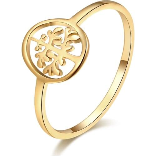 CACANA Stainless Steel Ring For Women Tree of Life Engagemen Wedding Rings Accessories Anillos Bague Femme Jewelry Gift R397