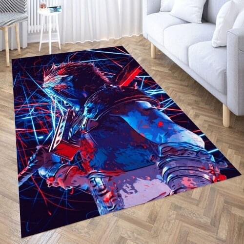 Cloud strife sword Carpet for Living Room 3D Anime Cartoon Rug Gamer Teen Room Bedside Lounge Rug Kids Children Floor Mats