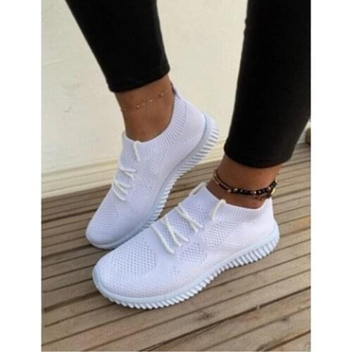 Summer Running Shoes Sports Shoes Mesh Breath Solid Color Women Sneakers Casual Ladies Vulcanized Shoes Lace-Up Female Footwear
