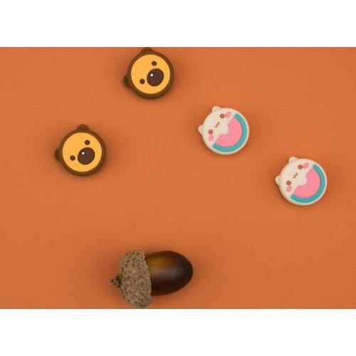 LIENG GeekShare Switch Silicone Joystick Caps Super Cute Mousse Bear Watermelon Cat 4Pcs Thumb Grip Cap Controller Joystick Caps