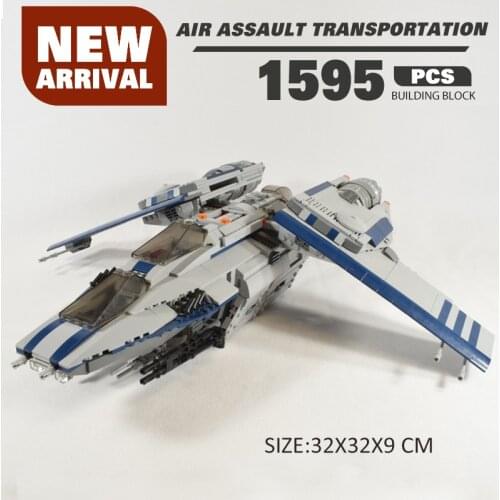 Moc Trek Series War Aryal Assault Spaceship Military Equipment Creative Airplane Building Block Model Kid Boy Education Toy