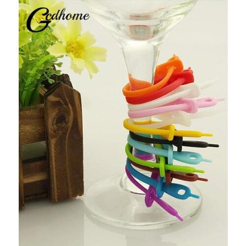 Drinking Tag Set For Bar Party Wine Labels Glasses Food Grade Silicone Mark Long Strips Goblet Tag Glass Markers