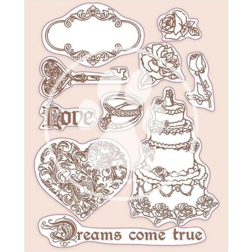 2021 New Retro Happy Birthday Cake Rose Pattern Clear Stamp For DIY Craft Making Greeting Card Scrapbooking No Metal Cutting Die