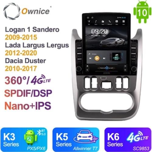 Ownice Android 10.0 Octa 8 Core Car Radio for Renault Logan 1 Sandero 2009-2015 GPS Multimedia Stereo PlayerTesla Style 4G LTE