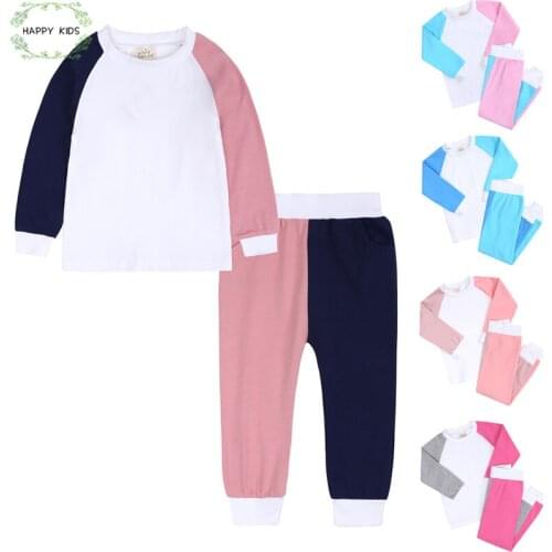 Teens Pajamas Set Loungewear Wholesale Lounge Set New Arrival Contrast Colour Baby Boy Girls Clothes Cotton Unisex Tracksuit Set