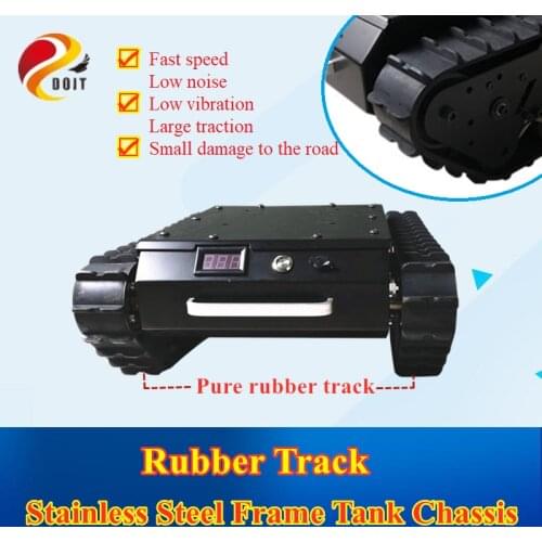 Pure Rubber Track Tank Chassis Stainless Steel /Heavy Load / Large RC Smart Chain Car Robot Ready-to-go 24V DC Gear Motor