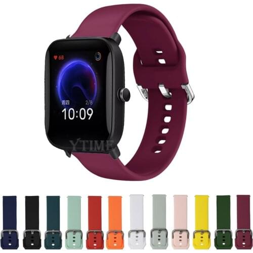 20mm Silicone Strap for Xiaomi Huami Amazfit Bip BIT Lite Youth 1S Smart Watch Bracelet Amazfit Bip U Pro/GTS 2 Mini 2 Watchband