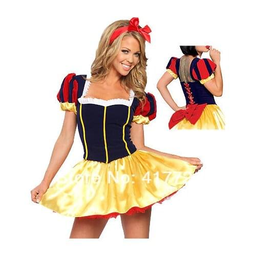 Hot Sexy Adult Snow White Costume Carnival Halloween Costumes For Women Fairy tale Clothes Dress