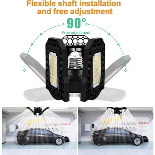 LED Garage Light 40W/60W/80W Foldable Lights Deformable Ceiling Light Energy-saving Light Indoor Lighting for Garage Workshop