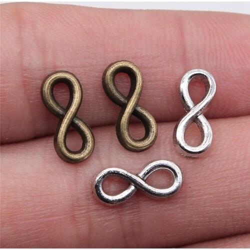 WYSIWYG 30pcs 12x5mm Small Infinity Charms Cute Small Infinity Symbol Charms For Jewelry Making Tiny Infinity Charm