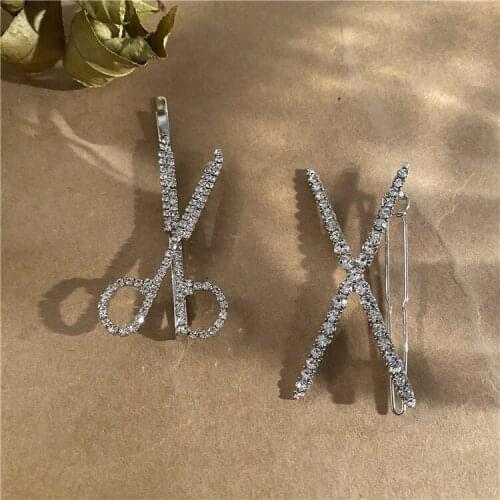 Women Handmade Design Scissors Hairpin Girl Side Hair Clips