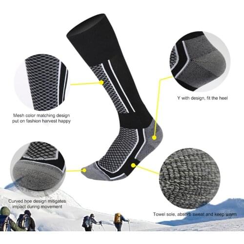 Winter Men Women Outdoor Sports Snowboard Cotton Thermal Warm Long Ski Socks for Summer Hiking Tennis Ski Man Women Bike Bicycle