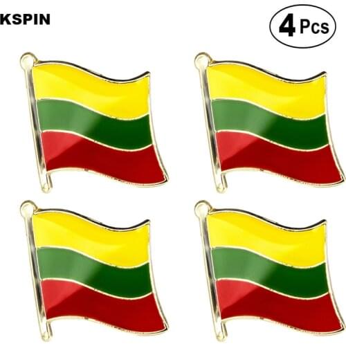 Lithuania Flag Pin Lapel Pin Badge Brooch Icons 4pcs