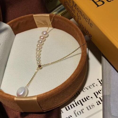 1pcs,Natural white Fresh-water Pearls Women Necklace,Classical gradual Design Necklace for Wedding Party decor and birthday gift
