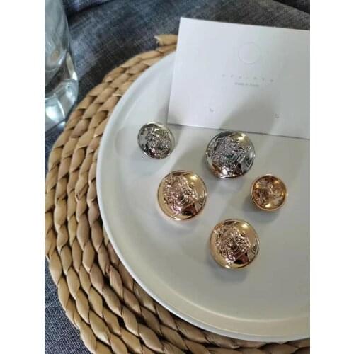 10pcs golden gold metal buttons garment coat sewing accessories buttons for clothing crafts Black point oil button