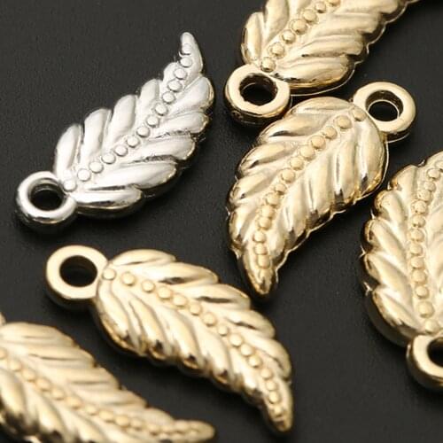 100pcs/Lot Metal Alloy Leaves Shape Charms Antique Pendant Findings For DIY Bracelet Necklace Jewelry Making Accessories Craft
