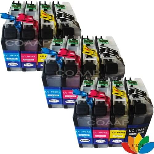 12 Pack Compatible Brother LC103 Ink Cartridge For DCP-J152W MFC-J245 MFC-J285DW MFC-J4310DW MFC-J4410DW Printer