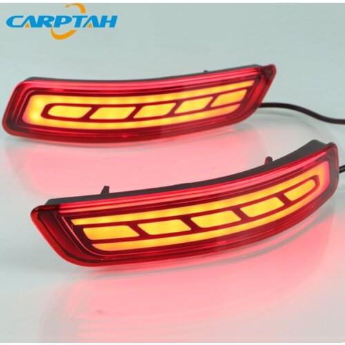 2PCS For Toyota Corolla Altis 2014 - 2018 LED Rear Fog Lamp Car LED Bumper Light Brake Light Turn Signal Indicator Reflector