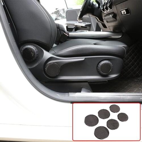 6 Pcs Soft Carbon Fiber Seat Adjustment Button Panel Stickers For Mercedes Benz B Class W247 2019-2020 Car Accessories