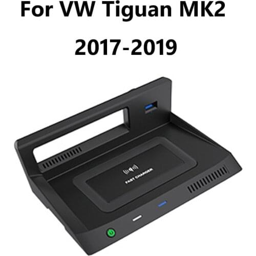 For VW Tiguan MK2 2017-2021 car cigarette lighter accessories 10W mobile phone fast wireless charger car charging board