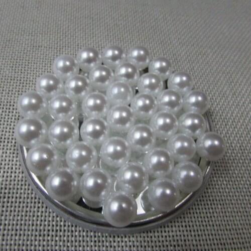 White ABS without holes pearl 50g DIY originality handwork material mobile phone hairdressing essential 4mm-20mm