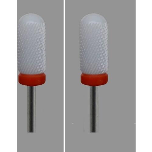White Ceramic-6Pcs- Nail Drill Bit - Small Rounded Top Bit - (0027.060)