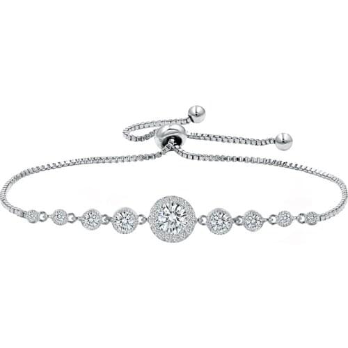 Bettyue Fashion Statement Design Round Shape Gradual Change Adjustable Zirconia Bracelet For Women Eye-catching Dress-up