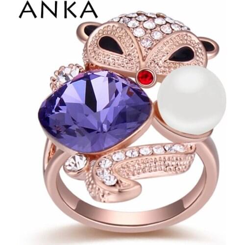 ANKA Real Sale Bands Trendy Jewelry fox Rings Free Shipping crystal Ring Crystals from Austrian crystal #115565