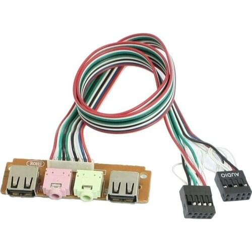 PC Computer Case Front Panel USB o Port Mic Earphone Cable Line