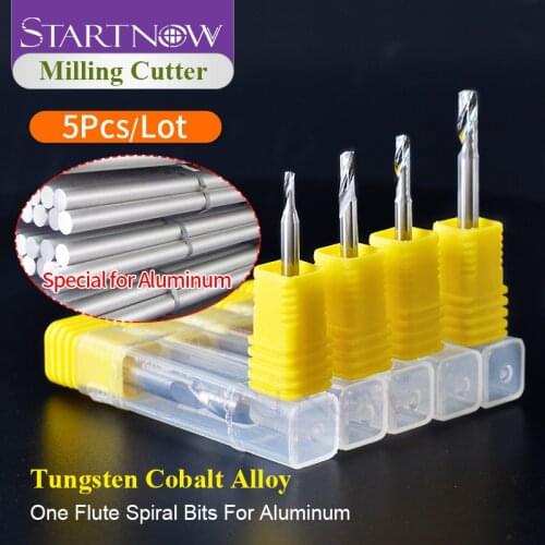 Startnow 6 Pcs/Lot Milling Cutter CNC Router Bits 3.175/4/6mm SHK CAD Single Flute Spiral Aluminum Metal End Mill Engraving Bit